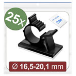 Quadrios 24CA453 Cable Clips Cable mount Self-adhesive Black 25 pcs Bundle Ø 1