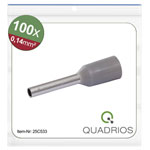 Quadrios 25C533 Ferrule Grey 0.14 mm² Partially insulated 100 pcs Ferrules