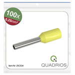 Quadrios 25C534 Ferrule 0.25 mm² Partially insulated Yellow 100 pcs Ferrules