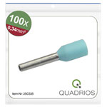 Quadrios 25C535 Ferrule Bootlace Turquoise Partially insulated 0.34 mm² 100 pc