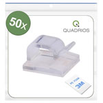 Quadrios 25CA475 Cable Clips Transparent Self-adhesive Ø 1-7 mm 50 pcs
