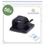 Quadrios 25CA476 Cable Clips Self-adhesive Black Ø 1-7mm 50 pcs