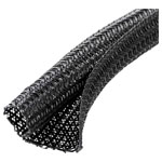 Quadrios 25CA478 Braided hose Black Polyester 16-17 mm Sold per metre