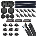 Quadrios 25CA578 Assorted cable mounts Black 34 Parts Cable Clips Fixings