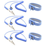 Quadrios 25EC167 ESD wrist strap Blue 10 mm stud and socket grounding