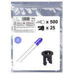 Quadrios 25O197 LED set Blue Circular 3 mm 1300 mcd 20 mA 3.0 V Wired LEDs