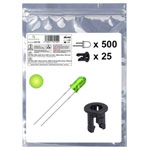 Quadrios 25O199 LED set Yellow-green Circular 3mm 700mcd 20mA 2.0V Wired