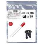 Quadrios 25O201 LED set Red Circular 3 mm 700 mcd 20 mA 2.0 V Wired LEDs