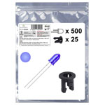 Quadrios 25O202 LED set Blue Circular 5mm 1300mcd 20mA 3.0V Wired LEDs