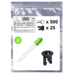 Quadrios 25O203 LED set Green 5 mm circular 2500 mcd 20 mA 3.0 V wired LEDs