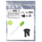 Quadrios 25O204 LED set Yellow-green 5 mm 700 mcd 20 mA 2.0 V Wired LEDs