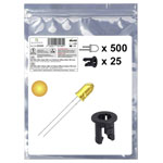 Quadrios 25O205 LED Set Yellow Circular 5 mm 700 mcd 20 mA 2.0 V Wired