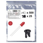 Quadrios 25O206 LED set Red Circular 5mm 700 mcd 20mA 2.0V Wired LEDs