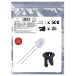 Quadrios 25O212 LED set Red Circular 3mm 700mcd 20mA 2V Wired LEDs 3mm