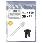 Quadrios 25O217 LED set Yellow Circular 5 mm 700 mcd 20 mA 2.0 V Wired LEDs