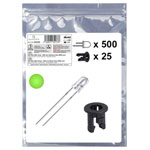 Quadrios 25O222 LED set Green Circular 3 mm 8000 mcd 20 mA 3.0 V Wired LEDs