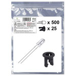 Quadrios 25O228 LED set White Circular 5mm 15000mcd 20mA 3.0V Wired LEDs