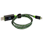 RealPower 187656 USB cable USB 2.0 USB-A to Micro-B 0.75 m Green with LED