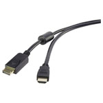 Renkforce RF-3301446 DisplayPort/HDMI Adapter cable Black 3.00 m Gold-plated