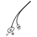 Renkforce RF3334580 USB cable Dark grey 1.50 m USB-A USB-C Micro-B Lightning