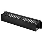 Renkforce RF-3429152 Server rack cabinet cable duct Black 2U 19 inch