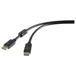 Renkforce RF-3433992 DisplayPort Cable Black 1.00 m UHD 4K 60Hz Gold Plated