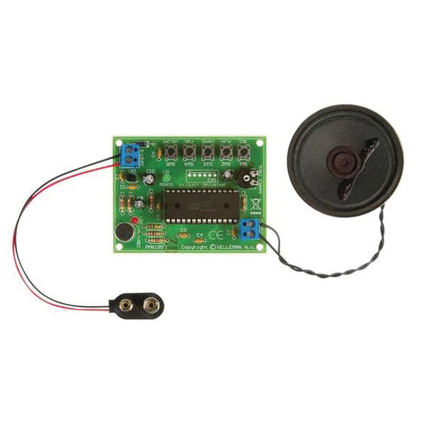 Whadda Shield Enregistrement Audio Pour Arduino - Micro Intégré, Entrée Ligne, 60 Secondes, Empilable