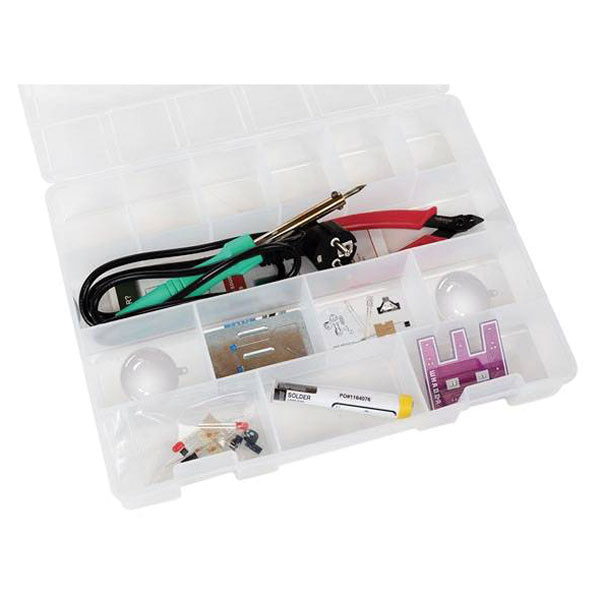 Whadda WSEDU20 science kit beginner's soldering set, build two LED...