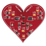 Whadda WSSA144 LED kit smd-blinking heart includes red pcb and CR2032 holder