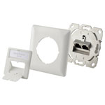 Renkforce RF-4391320 Network outlet Flush mount Insert White 2 ports CAT 6A