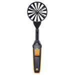 Testo 0635 9431 vane probe measures flow speed, volume, temp via Bluetooth