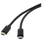 Renkforce RF-4531576 USB cable USB 3.2 2x USB-C plug 2m Black Shielded