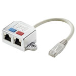 Renkforce RF-4538138 Network Adapter Metal 2x RJ45 Sockets to 1x RJ45 Plug 15cm