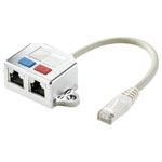 Renkforce RF-4538140 RJ45 T adapter CAT 5e Metal Patch Cable 15 cm