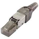 Renkforce RF-4538314 CAT6 connector straight 8P8C black transparent  RJ plug