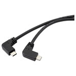 Renkforce RF-4633064 USB cable USB-C to USB-C 1.20 m Black 90 degrees left