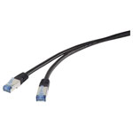 Renkforce RF-4673686 Network cable CAT 6A Black 1.00 m UV-resistant