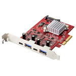 Renkforce RF-4679642 controller card 2+2 ports USB 3.2 2nd gen PCIe USB A C