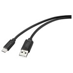 Renkforce RF-4695144 USB cable 2.00 m Black anti-bacterial USB-C to USB-A