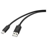 Renkforce RF-4699378 USB cable USB 2.0 USB-C USB-A 1m Black anti-bacterial