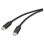 Renkforce RF-4716842 USB cable USB 2.0 USB-C plug 2m Black anti-bacterial surf