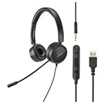 Renkforce RF-4737358 On-ear headset Corded Stereo Black Volume control Mute