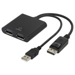 Renkforce Rf-4758087 Displayport Adapter Black 20 Cm Dual Socket Connection