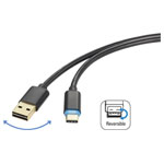 Renkforce RF-4758090 USB cable USB-A to USB-C Black 1.50 m Duplex use