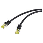 Renkforce RF-4995166 Network cable CAT 6a 10m Black TPE Flame-retardant
