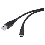 Renkforce RF-4995170 USB cable USB-A to USB-C Black 0.50m PVC flexible