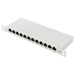 Renkforce RF-4996628 Patch panel 12 ports Grey CAT 6A 0.5 U 254 mm