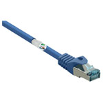 Renkforce RF-5043918 Network cable CAT 6A 10 m Blue Flame-retardant