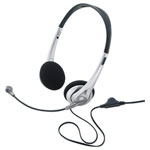 Renkforce RF-5045268 On-ear headset corded stereo black silver volume control