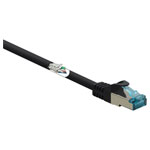 Renkforce RF-5047482 Cable Patch RJ45 CAT 6A S/FTP Black Flame-retardant 0.25